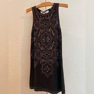 Free people embroidered dress; backless; dress up or down!